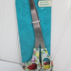 Pioneer Woman Sweet Romance Scissors 8" Steel Floral Blue Stainless Steel Shears